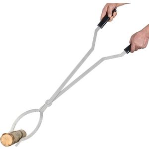 40" Fire Tongs Firewood Grabbers, Stainless Steel Large Fire Pit Tool Indoor Fireplace Outdoor Bonfire Campfire Backyard Deck Camping Log Grabbers Tool