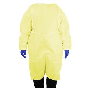 Disposable Isolation Gowns 10-Pack (Size L, Yellow)