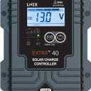 Solar Charge Controller Waterproof, 40A Solar Panel Regulator with Temp Sensor,Backlit LCD, 12V/24V PWM Solar Controller for LiFePO4,AGM, Gel, Flooded and Lithium Battery