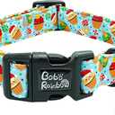 Dog Collars - Christmas Pet Collar with Santa Claus Print, Durable & Soft, Adjustable for Large Dogs (Large (Pack of 1))