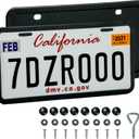 License Plate Frames - 2 PCS Silicone License Plate Holder for US Car Universal License Plate Bracket, Rustproof, Rattle Proof & Weatherproof, Mounting Accessories Included