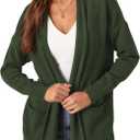 PRETTYGARDEN Long Cardigan Sweaters for Women Winter Clothing 2026 Fall Knitted Open Front Cozy Sweater with Pockets (M)