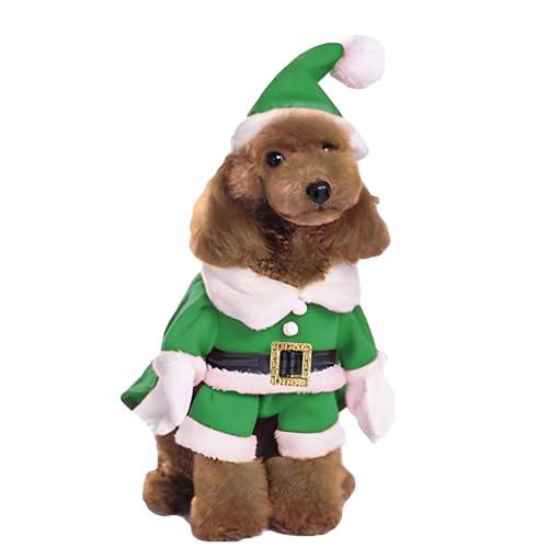 NACOCO Pet Christmas Costumes Dog Suit with Cap Santa Claus Suit Dog Hoodies Cat Xmas Costumes (Green, S)
