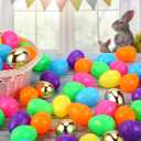 Abakuku 300 Pcs Easter Eggs,2.35" Assorted Bright Colors Plastic Easter Eggs for Easter Hunt,Easter Themed,Decorations,Basket Stuffers Fillers