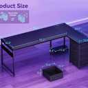 AODK L Shaped Gaming Desk with 4 Drawers, 67" Reversible Home Office Desks with Power Outlets, L Shaped Computer Desk with USB Charging Port and Host Stand, Corner Desk, Easy to Assemble, Black