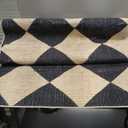 Rugs USA Livy Handmade, Charcoal/Ivory, 6' x 9', Jute, Diamond Checker, Jute, Soft and Textured, High Traffic, Stain Resistant, Easy Clean, Durable Runner for Bedroom, Living Room, Dining Space, Foyer