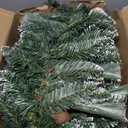 Jin&Bao 9FT Christmas Garland with Lights, 100 LED Prelit Green Pine Garland Christmas Decorations with Timer Function, 3AA Battery Operated Xmas Garland Fireplace Door Stairs Home Outdoor