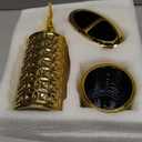 Gold Bathroom Accessory Set, 4-Piece Ceramic Bathroom Decorations Accessories Sets Includes Lotion Dispenser, Toothbrush Holder Tumbler and Soap Dish