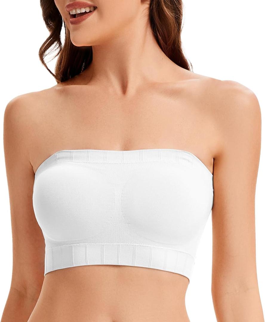 Wireless Strapless Bra (XX-Large, White)