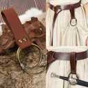 KOTORA Pirate Costume Head Scarf Bandana Hat Waist Sash Medieval Belt Pouch Golden Coin Purse Festival Dress Accessroy