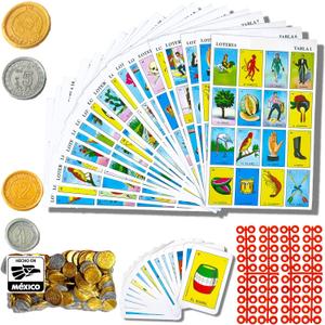 Cuitxi The Loteria Mexican Bingo Game with 100 Mexican pesos for 20 Players - Loteria de lujo Mexicana - Loteria Mexicana - Juegos de mesa - Spanish Games Mexican Bingo Loteria Game Board