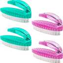 Handle Grip Nail Brush for Cleaning Fingernails Hands & Under Nails, Stiff Bristle Mechanic Scrub Brush Cleaner for Men Women, Pedicure Scrubbing Tool Kit (2 Pink + 2 Green) (4 Packs)