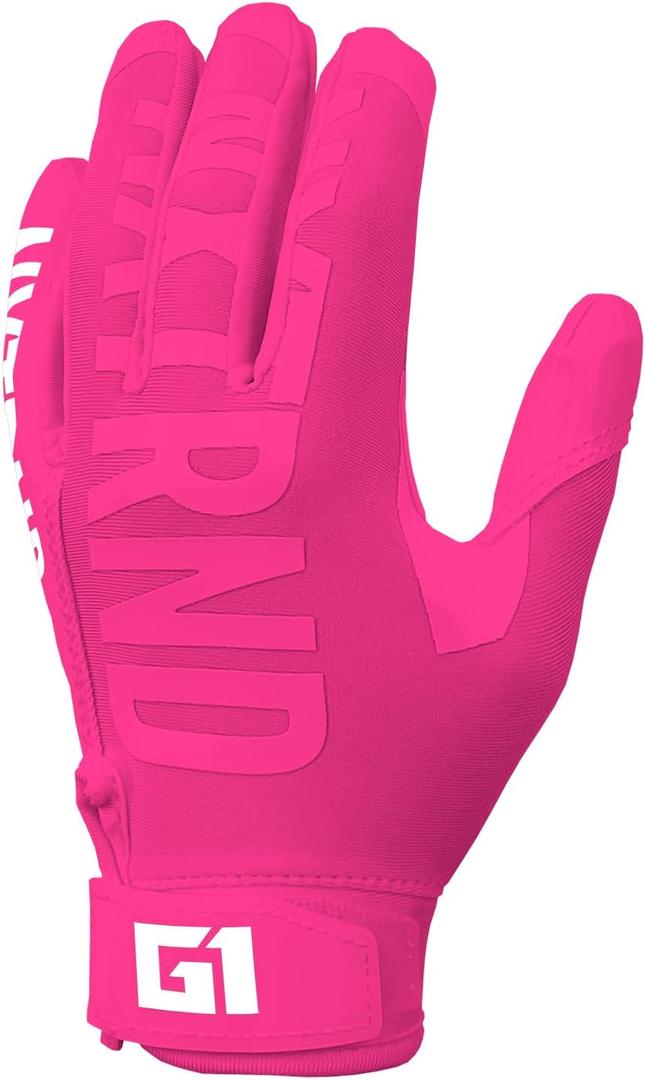 Nxtrnd G1 Youth Football Gloves, Kids Sticky Receiver Gloves (Pink) YS