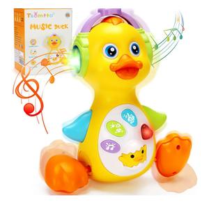 Tsomtto Baby Musical Light Up Duck Toy, Baby Toys 0-3-6-9-12 Months Dancing Crawling Tummy Time Toys, Newborn Infant Learning Toy Gifts for 0 3 4 5 6 7 8 Month Old Baby Boys Girls