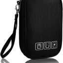 Electronic Organizer Bag Cable Organizer Travel Cord Organizer Case Pouch Portable Carrying Case for Charger Hard Drive Earphone USB SD Card (Black)