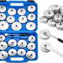 23PCS Oil Filter Removal Tool, Oil Filter Removal Cap Wrench Socket Tool Set 1/2" Automotive Removal Garage Tool