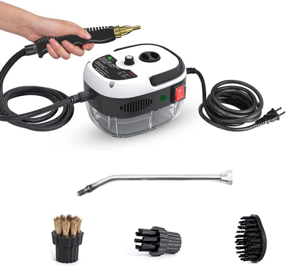 Irishom 2500W Handheld Steam Cleaner High Temperature Pressurized Steam Cleaning Machine Portable Car Steamer with Brush Heads (White)