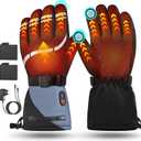 Heated Gloves for Men Women, 3 Heating Levels Heated Work Gloves with Touchscreen, 7.4V/3200mAh Battery Rechargeable, Windproof & Waterproof Electric Glove for Hunting Motorcycle Skiing (Large)