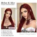 6PCS Hair Extensions Braids 14'' Clip in Braid Extensions Fake Braid Ponytail Hairs Extension Synthetic Braids Clip Ins 3 Styles Braided Hair Pieces for Women Daily Party Use Burgundy