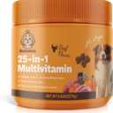 25-in-1 Dog Multivitamin, Chewable Supplements for Hip & Joints, Immune System, Gut & Digestive, Calming & Allergy Support, Omega 3 for Puppy & Seniors Dogs - 90ct (Beef), EXP 01/22/2028