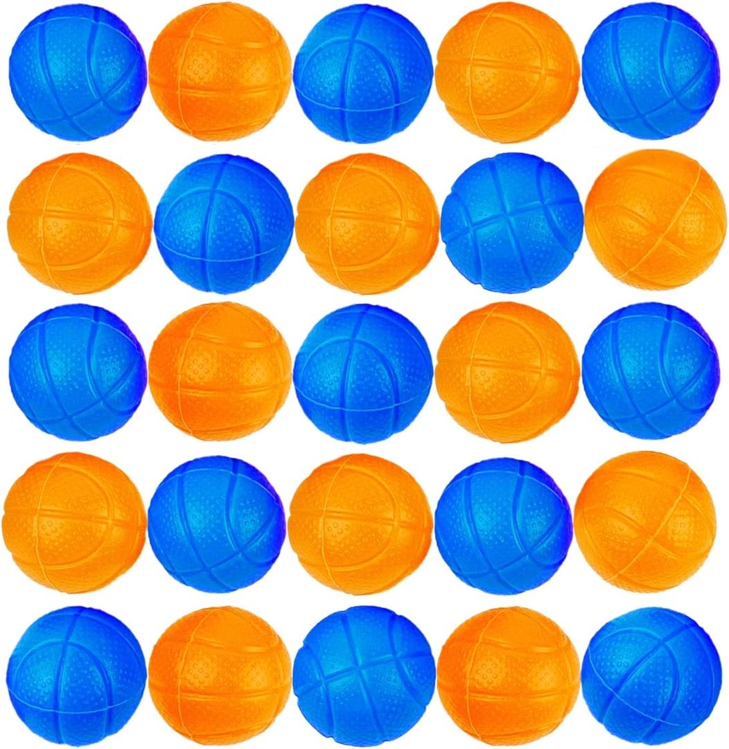 ArtCreativity Pack of 24 Mini Replacement Basketballs for Desktop Mini Basketball Games, Plastic Basketball Toys in Blue and Orange, Accessories for The Desktop Basketball Shooting Game