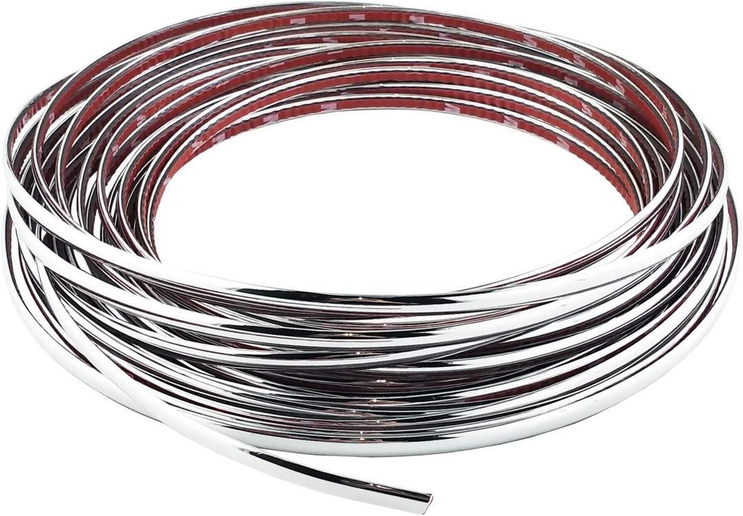 Lunsom Custom Most Chrome Plated Decoration Trim Strip Line, Car Door Fender Interior DIY Moulding Trimming Strip for Most Vehicle (12M x 6MM) (Silver)