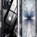 xiwxi for iPhone 17 case Waterproof,[IPX8 Underwater Case][Full Body Shockproof & 15FT Military Dropproof][Built-in Screen Protector][Dustproof] Clear Sound for iPhone 17 case 6.3 inch-Black