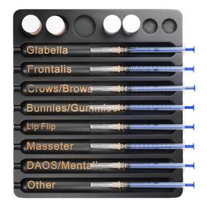 Syringe Organizer Tray with 8 Slots & Labels, Black Bamboo Medical Prep Tray with Vial Holder, 2-in-1 Storage Solution for Nurses & Aesthetic Professionals