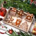 12 Pcs Christmas Gingerbread Ornaments 3.9 inch Resin Large Houses Snowflake Cookie Shaped Xmas Decor with Rope Hanging Ornaments for Christmas Tree Home Decorations(Gingerbread)