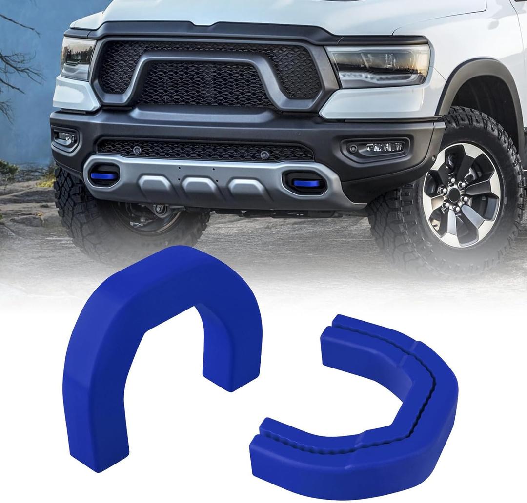 Front Tow Hooks Covers Hitch Cover customized Car Tow Hooks Compatible with RAM 1500 Accessories 2019-2026|Blue (Not Fit for RAM 1500 Classic,Warlock,RAM 2500,RAM 3500)