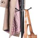 Modern Metal Coat Rack with Sturdy Natural Marble Base for Coat, Jacket, Hat, Cloths, Bags - Freestanding Coat Stand with 12 Hooks & Umbrella Holder for Entryway, Hallway, Corner, Office, 12"D x 12"W x 70"H