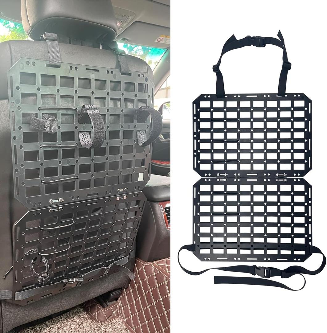 Rigid MOLLE Panel for Truck-Universal Truck Gun Rack Mount Rack Panel for Tactical Gear Accessories, Seat Back Organizer for Cars, SUVs, Pickups, and Trucks