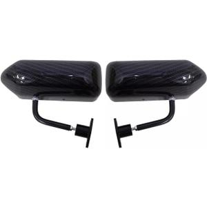 Race Small F1 Mirrors Auto/Bike GP Type Kit Side Wing Pair RH+LH - Carbon Look