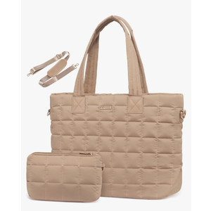 LOVEVOOK Tote Bag for Women, Large Puffer Tote Bag with Zipper Quilted Light Work Bag