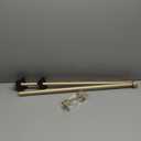 Heavy Duty Adjustable Curtain Rod, 1 inch, 28-48 inch, Round Cap, Premium Aluminum Brackets, Suitable for Windows & Patio (Light Gold)