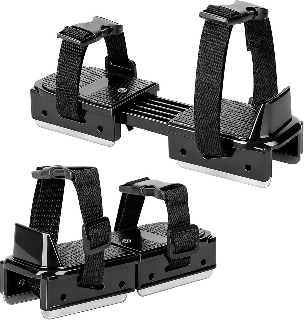 1 Pair Toddler Ice Skates- Adjustable Kids Ice Skates- Double Runner Ice Skates with Strap Fastening for Toddlers, Kids, Junior Skater (Black)