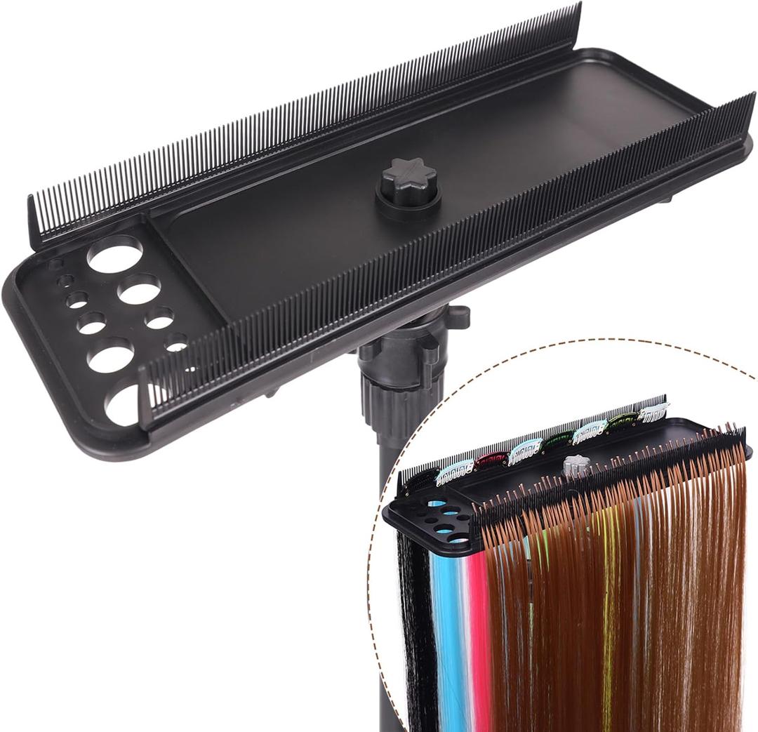 Hair Extension Holder Hanger Braiding Rack Extension Tool Double-Side Teeth Extension Display Holder Hair Separator holder for Hair Salon Home (Tripod not included)