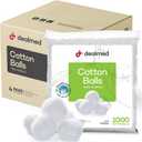 Dealmed 1000 ct. Cotton Balls for Face, Makeup, Medical Uses, & DIY Crafts | Non-Sterile Bulk Pack | Resealable Zip-Locked Bag | 100% Pure Cotton, Soft, Absorbent, Gentle (Case of 4)