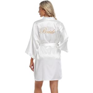 Women's Short Kimono Robe Soft  Robes for Wedding Party Bridal Robes Getting Ready,bride