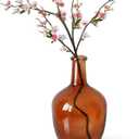 Bfttlity Clear Glass Vase Tall Farmhouse Vase for Branches Glass Vases for Centerpieces in Home Decoration (M-Amber)