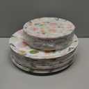 60 PCS Floral Plastic Plates - Pink Disposable Decorative Plates Include 30 Dinner Plate, 30 Dessert Plate for Wedding & Tea Party & Spring