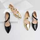 RIBONGZ Kitten Heels for Women Closed Toe Comfortable Low Heels Pointed Toe Sexy Slip on Pumps Bridal Party Dressy Shoes, 9.5