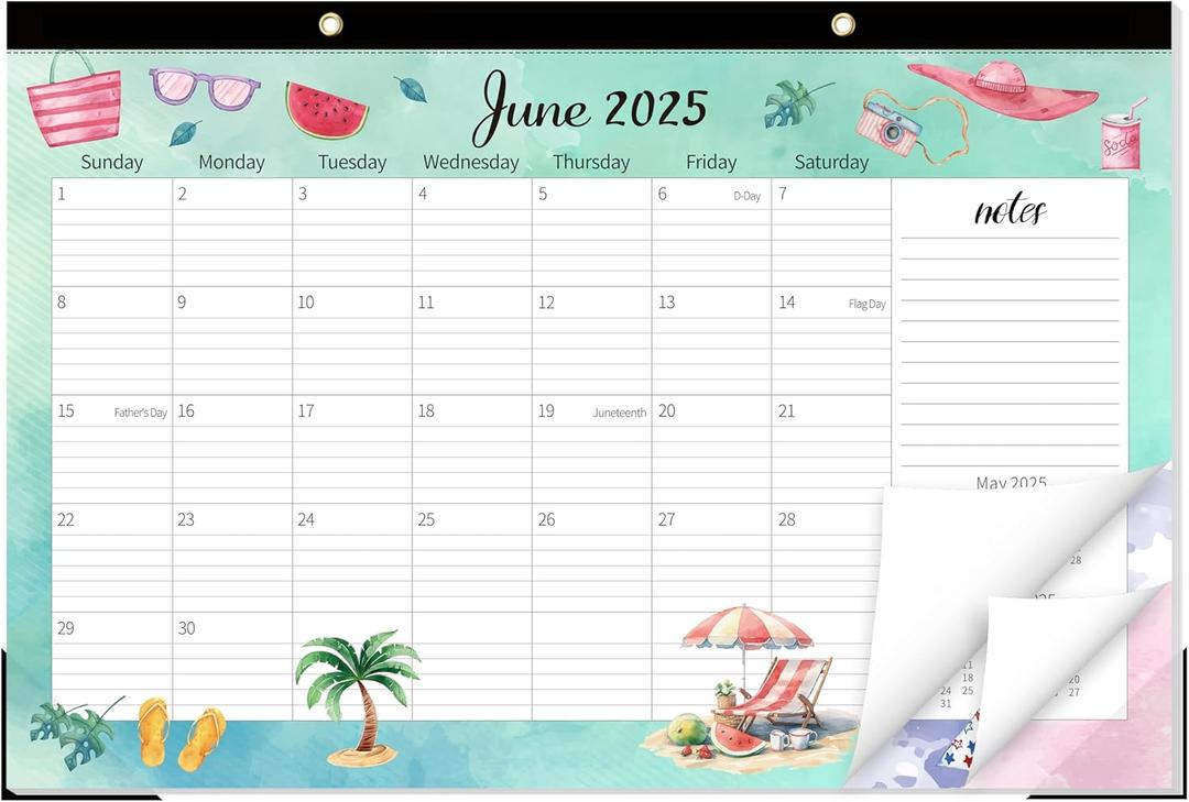 GuassLee Extra Large Desk Calendar 2025-2026 - 19 Months 20" x 30" Jumbo Desk Calendar from Jun. 2025 to Dec. 2026, Large Monthly Planner with Watercolor Design for Office School Home Organizing