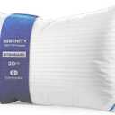 Continental Bedding | Serenity Goose Down Pillow | 700 Fill Power Hungarian White Down | 400TC Cotton Damask Shell | Made in USA | Medium, Standard (Pack of 1)