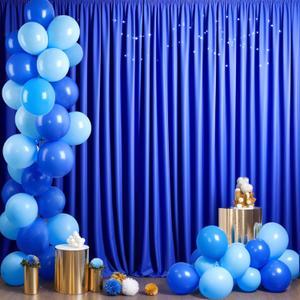 8x10FT Royal Blue Backdrop Curtains for Wedding Parties, Wrinkle Free Polyester Photography Backdrop Drapes for Wedding Baby Shower Birthday Parties Stage Background Stand Decorations 4x10ft,2 Panels