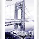 VCK 20x28 Poster Frame White, Textured Exclusive Solid Wood Picture Frames, Wall Hanging