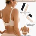 Wireless Bras for Women No Underwire - Womens Seamless Bralette Full Coverage Padded Sleep Bra with Support and Lift (Beige) XXL