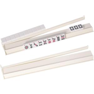 TIASUSAN 4PCS Mahjong Racks with Pushers (White), American Mahjong All-in-one Tile Rack with Pusher Combo