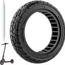 10X2.125 Off Road Tire for Electric Scooter Ninebot F20/F30/F40/F65, 10 inch Solid Rubber Tires for Front And Rear Solid Electric Scooter Tire Tubeless(Black 1pc)