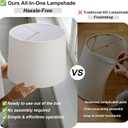 24.5" Ceramic Table Lamp for Living Room with Pre-Attached Shade